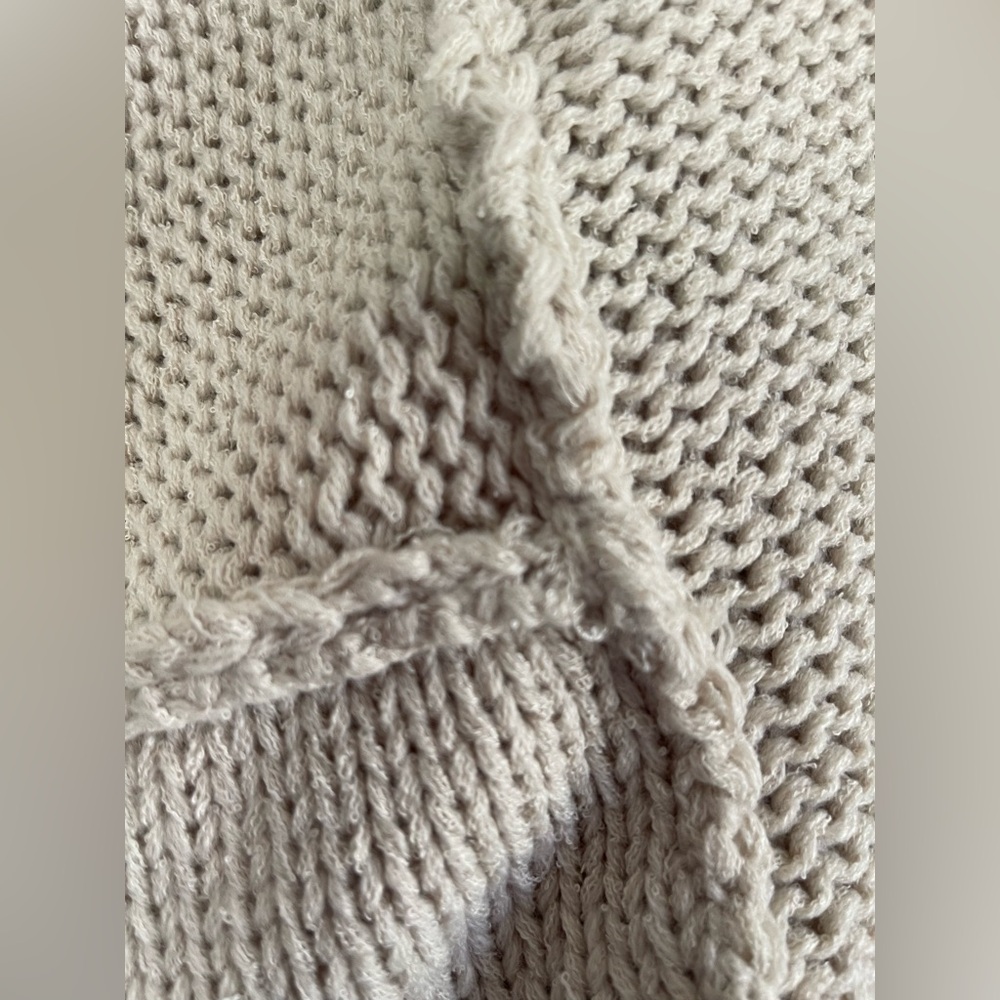 NWT Easel Los Angeles Chunky Knit Sweater S/M Relaxed Fit Beige Top Crew neck - Picture 8 of 12